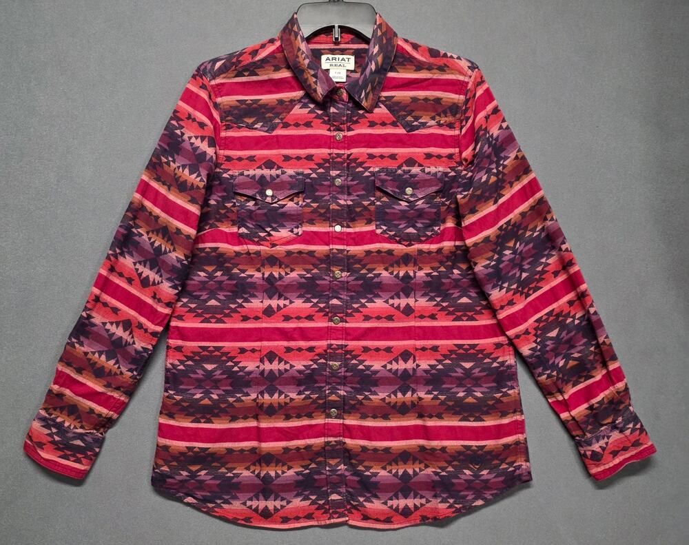 Ariat Womens Sedona Serape Snap Western Shirt Aztec Tribal Size Large